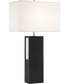 Moulton 2-Light Table Lamp W/Led Night Black/Fabric Shade