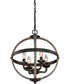 Fusion 4-light Pendant Rustic Black