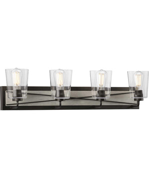 Briarwood 4-Light Clear Glass Coastal Bath Vanity Light Graphite