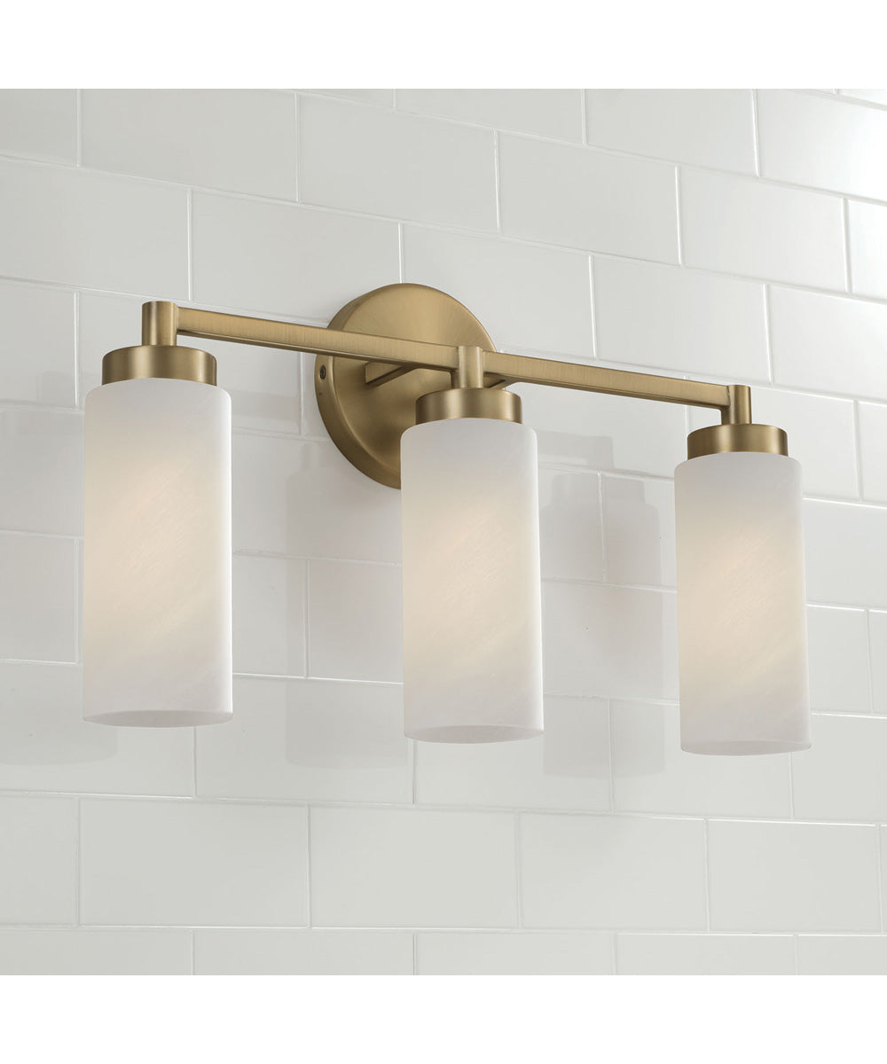 Alyssa 3-Light Vanity Aged Brass