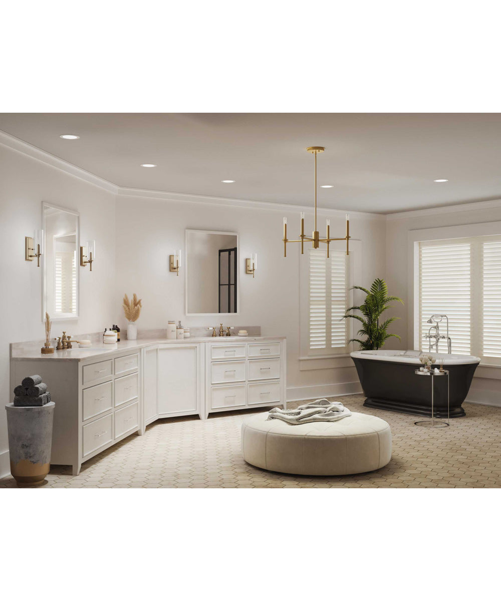 Elara 1-Light New Traditional Clear Glass Bath Vanity Light Vintage Brass