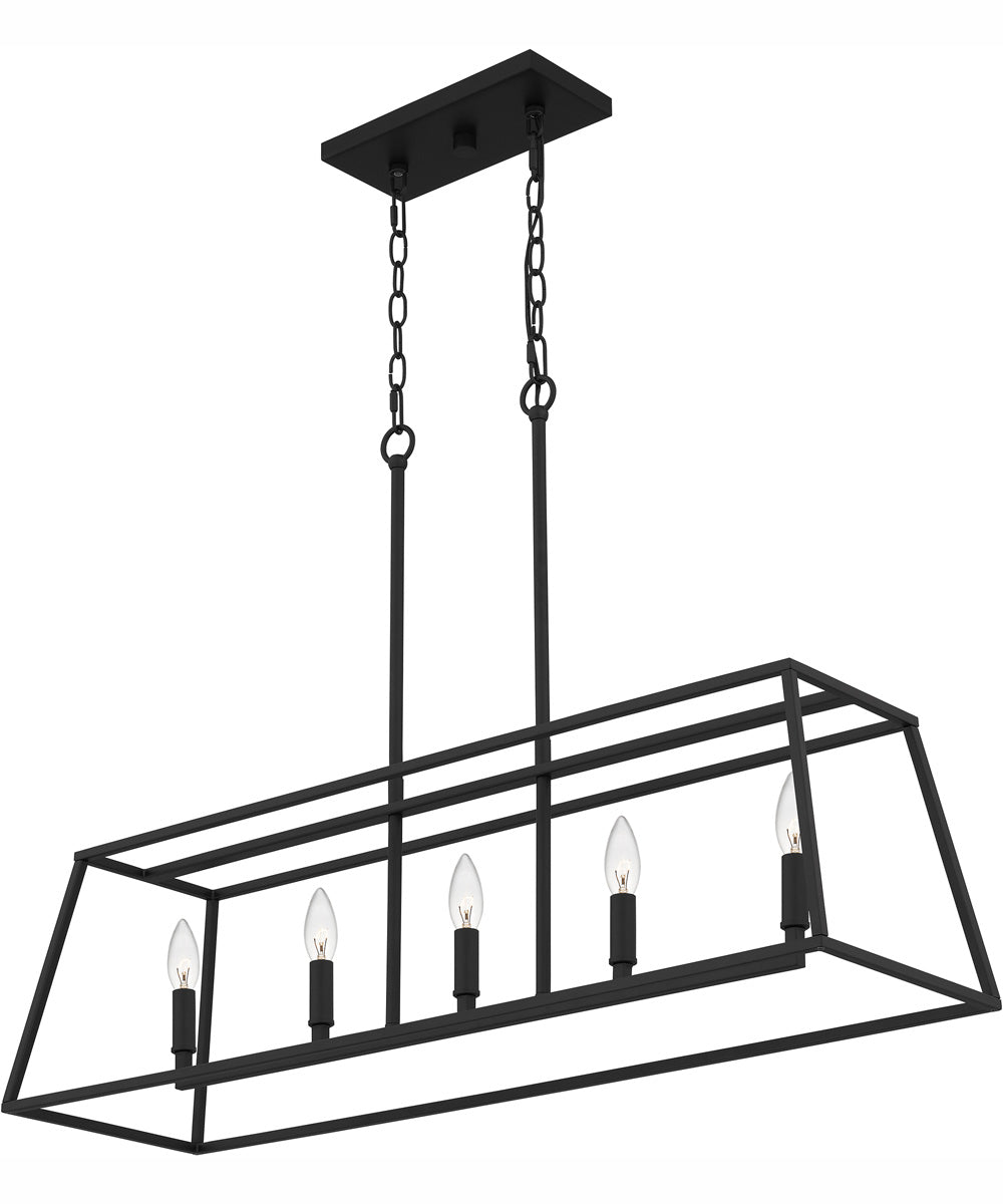 Prescott Medium 5-light Island Light Matte Black