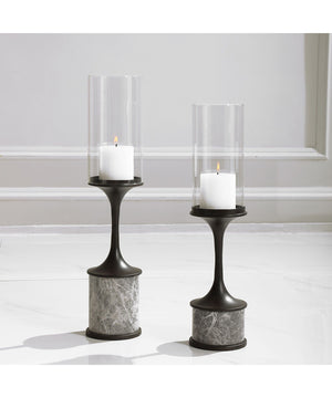 Deane Marble Candleholders, Set of 2