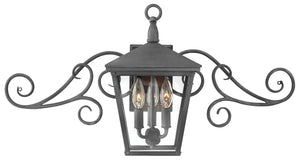 15"H Trellis 3-Light LED Small Outdoor Wall Light in Aged Zinc