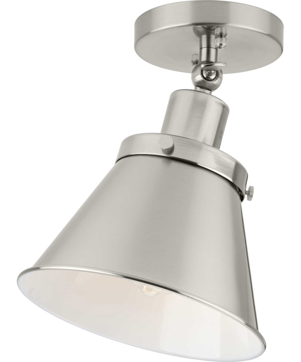 Hinton 1-Light Vintage Style Ceiling Light Brushed Nickel