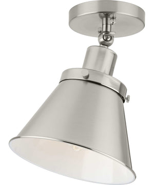 Hinton 1-Light Vintage Style Ceiling Light Brushed Nickel