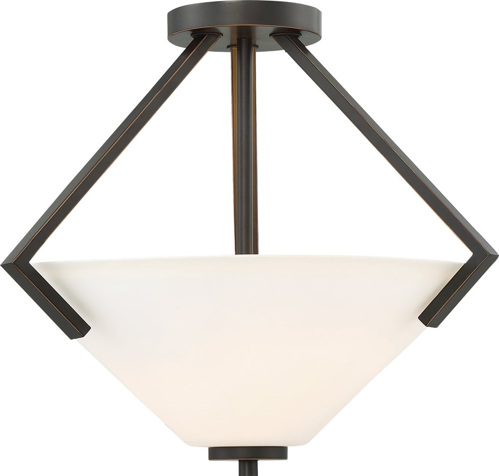 16"W Nome 2-Light Close-to-Ceiling Mahogany Bronze