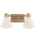 Beldar 2-light Bath Vanity Light Aged Brass w/ Gloss Opal