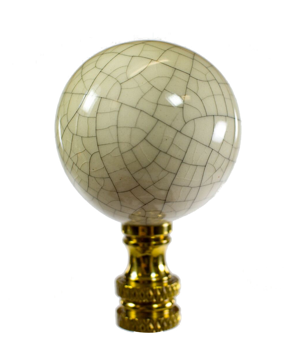 Crackle Ceramic Ball Lamp Finial 2.25"h