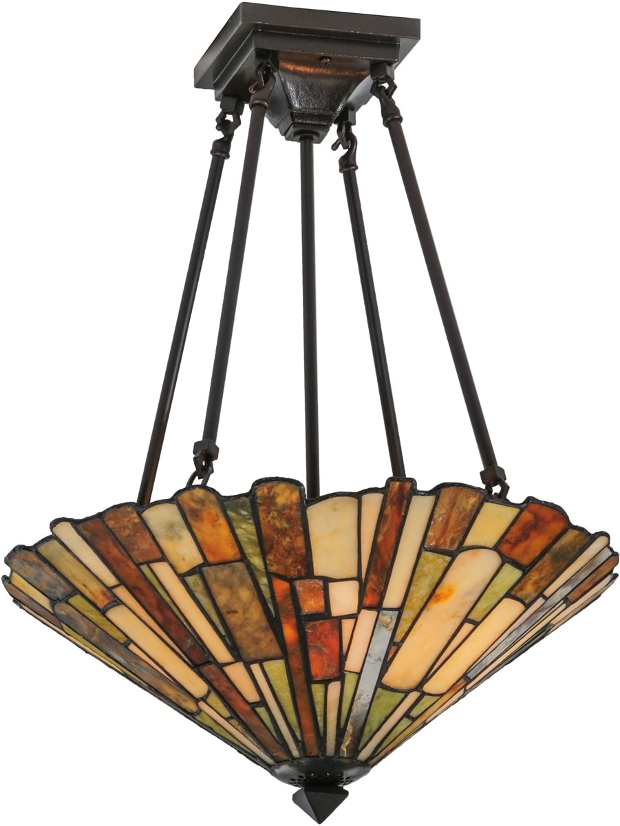 17"W DeLighta Jadestone Semi-Flushmount