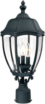 22"h Roseville 3-Light Outdoor Post Lantern Black