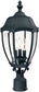 22"h Roseville 3-Light Outdoor Post Lantern Black