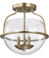 Amado 3-Light Close-to-Ceiling Vintage Brass