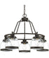 Judson 5-Light Clear Glass Farmhouse Chandelier Light Antique Bronze