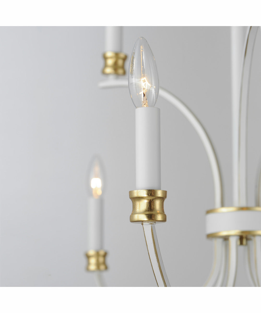 Charlton 9-Light Chandelier Weathered White/Gold Leaf