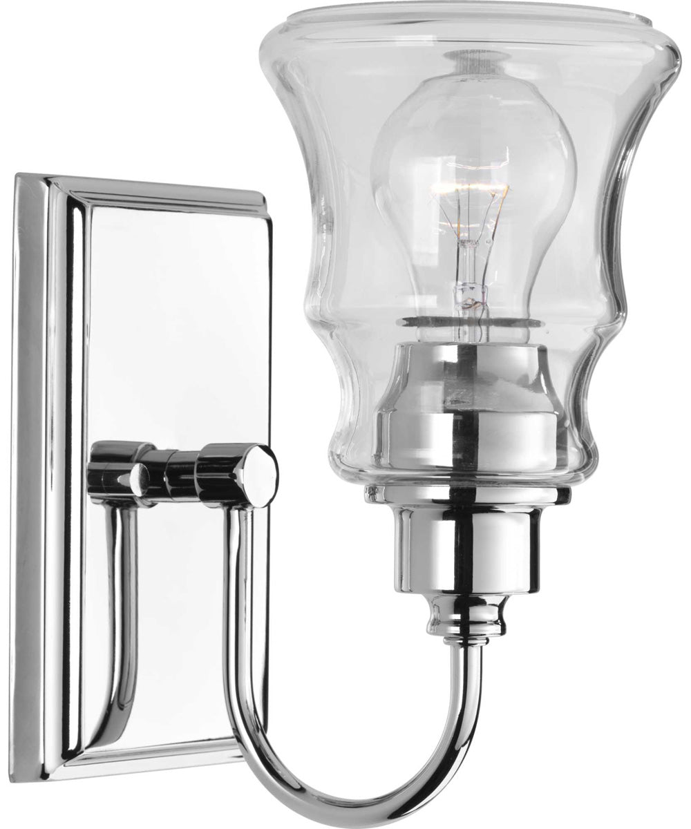 Litchfield 1-Light Clear Glass Coastal Bath Vanity Light Polished Chrome