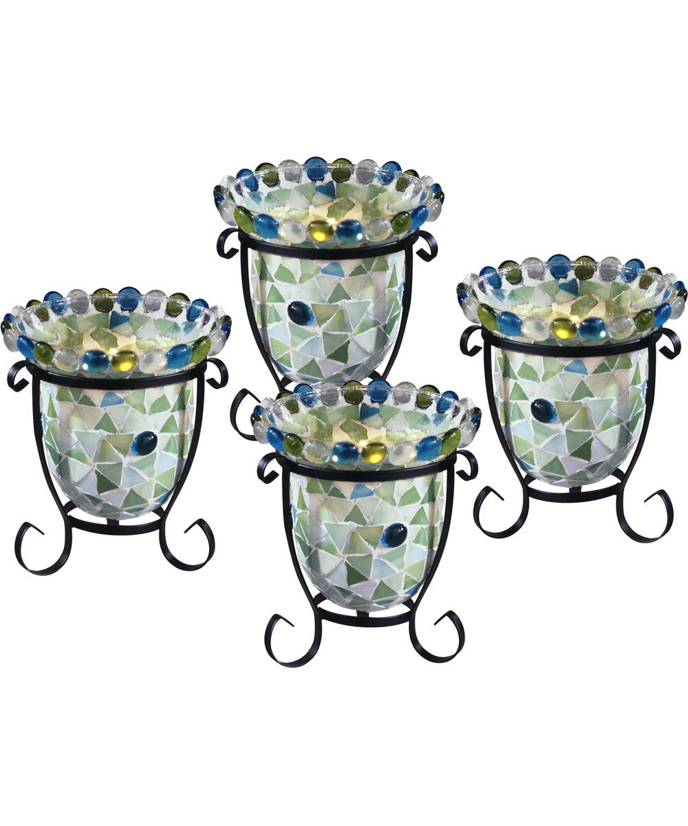 5.5 Inch H Facio 4-Piece Mosaic Candle Holder Set (Candles Not Included)