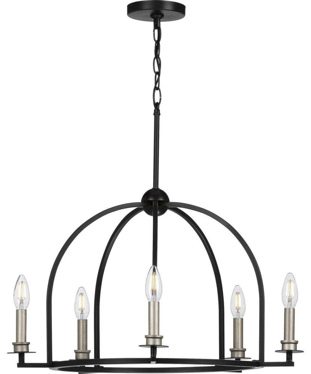 Seneca 5-Light Farmhouse Chandelier Light Matte Black