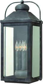 25"H Anchorage 4-Light Outdoor Wall Light Aged Zinc 1858DZ