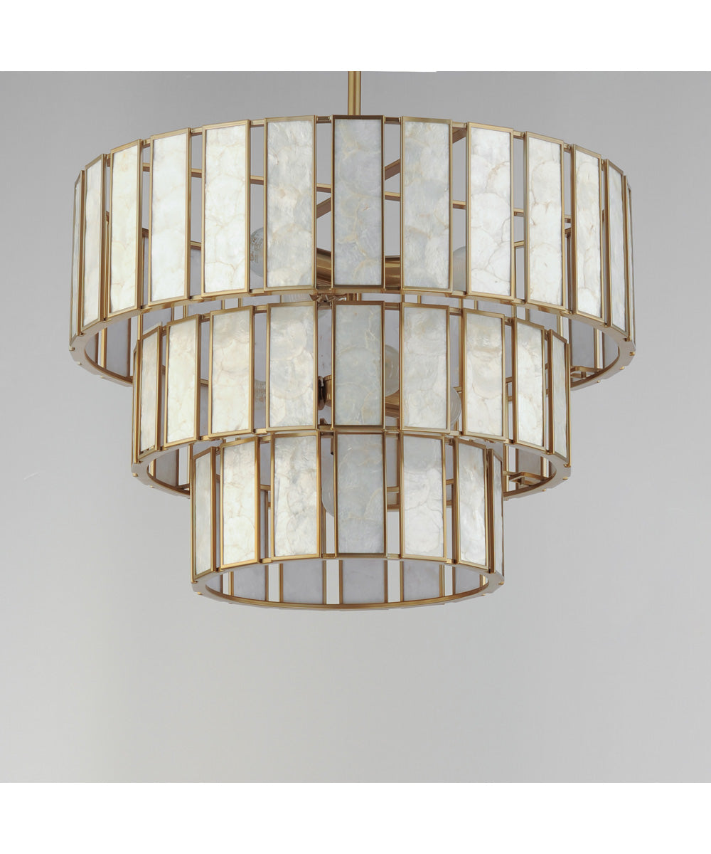 Miramar 7-Light Chandelier Capiz / Natural Aged Brass