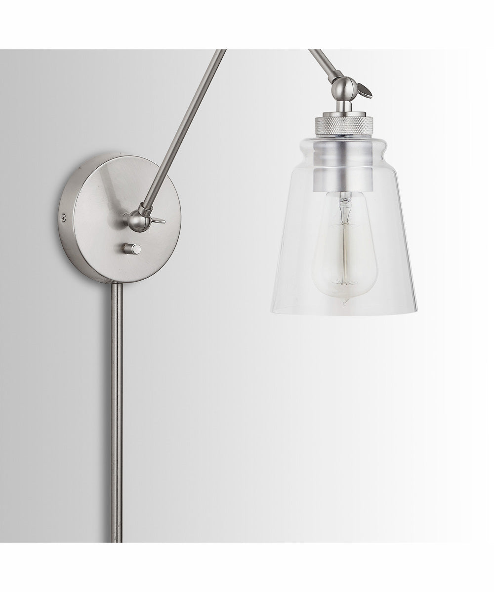 Profile 1-Light Plug In Sconce Brushed Nickel, 5"W