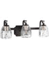Anjoux 3-Light Clear Water Glass Luxe Bath Vanity Light Antique Bronze
