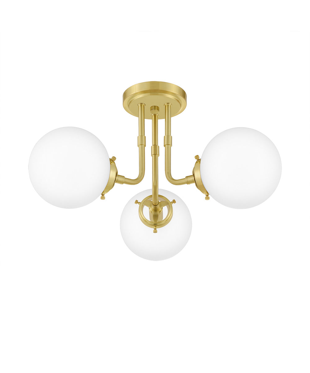 Landry 3-light Semi Flush Mount Satin Brass
