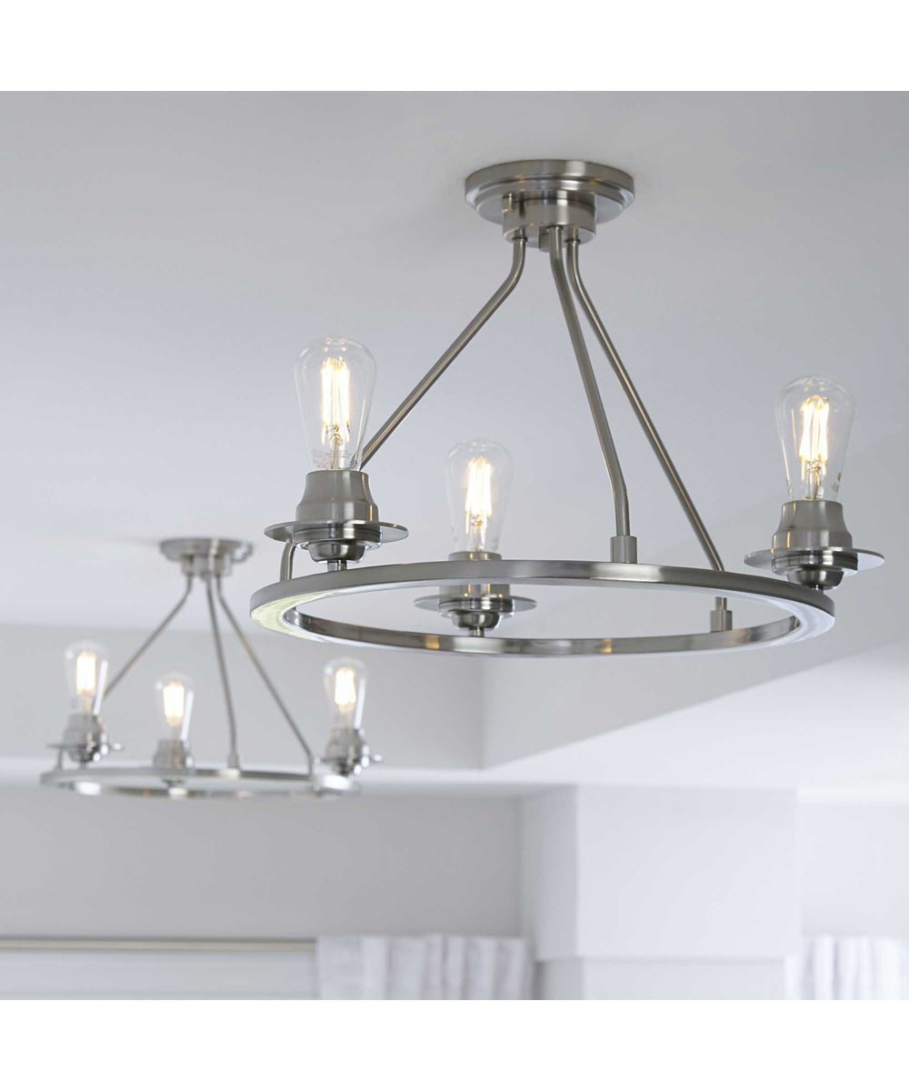 Debut 3-Light Semi-Flush Convertible Brushed Nickel