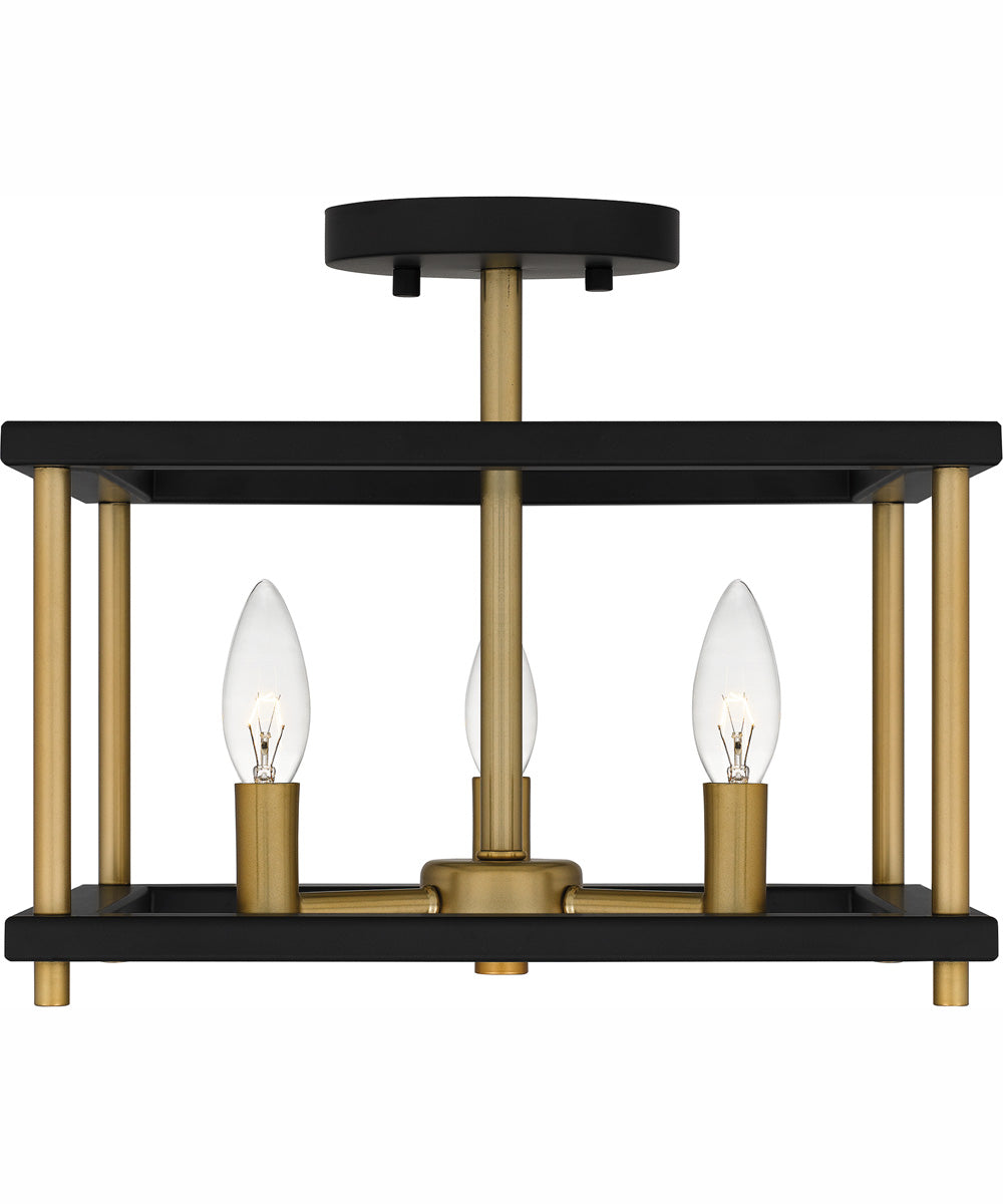 Kynwyd Medium 3-light Semi Flush Mount Matte Black