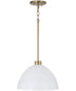 Ross 1-Light Pendant Aged Brass and White