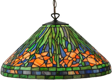 20"W Hanging Daffodil 1-Light Pendant Brown