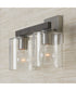 Sawyer 2-Light Vanity Carbon Grey and Matte Nickel