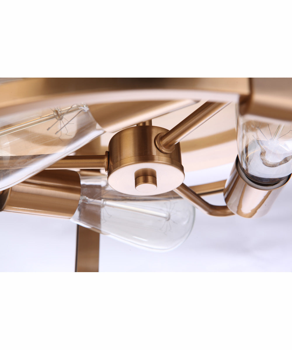 Elliot 3-Light Flush Mount Satin Brass