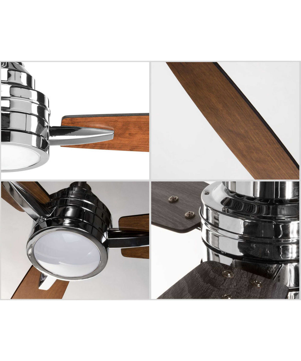 Gaze 60" LED 3-Blade Ceiling Fan Polished Chrome