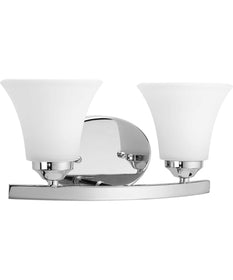Adorn 2-Light Etched Glass Traditional Bath Vanity Light Polished Chrome