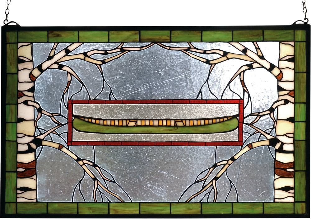 18"H x 28"W North Country Canoe Stained Glass Window
