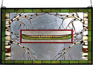 18"H x 28"W North Country Canoe Stained Glass Window