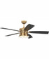 52" Dominick 3-Light Ceiling Fan Satin Brass
