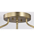 Amado 3-Light Close-to-Ceiling Vintage Brass