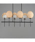 Maldives 6-Light Linear Chandelier Black