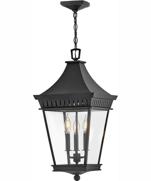 Chapel Hill 3-Light Large Hanging Lantern in Museum Black