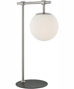 Lencho 1-Light Table Lamp Brushed Nickel/Frost Glass Shade