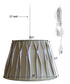 16"W 1 Light Swag Plug-In Pendant  Biege/Off-White Shade White Cord