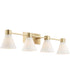 Beldar 4-light Bath Vanity Light Aged Brass w/ Gloss Opal