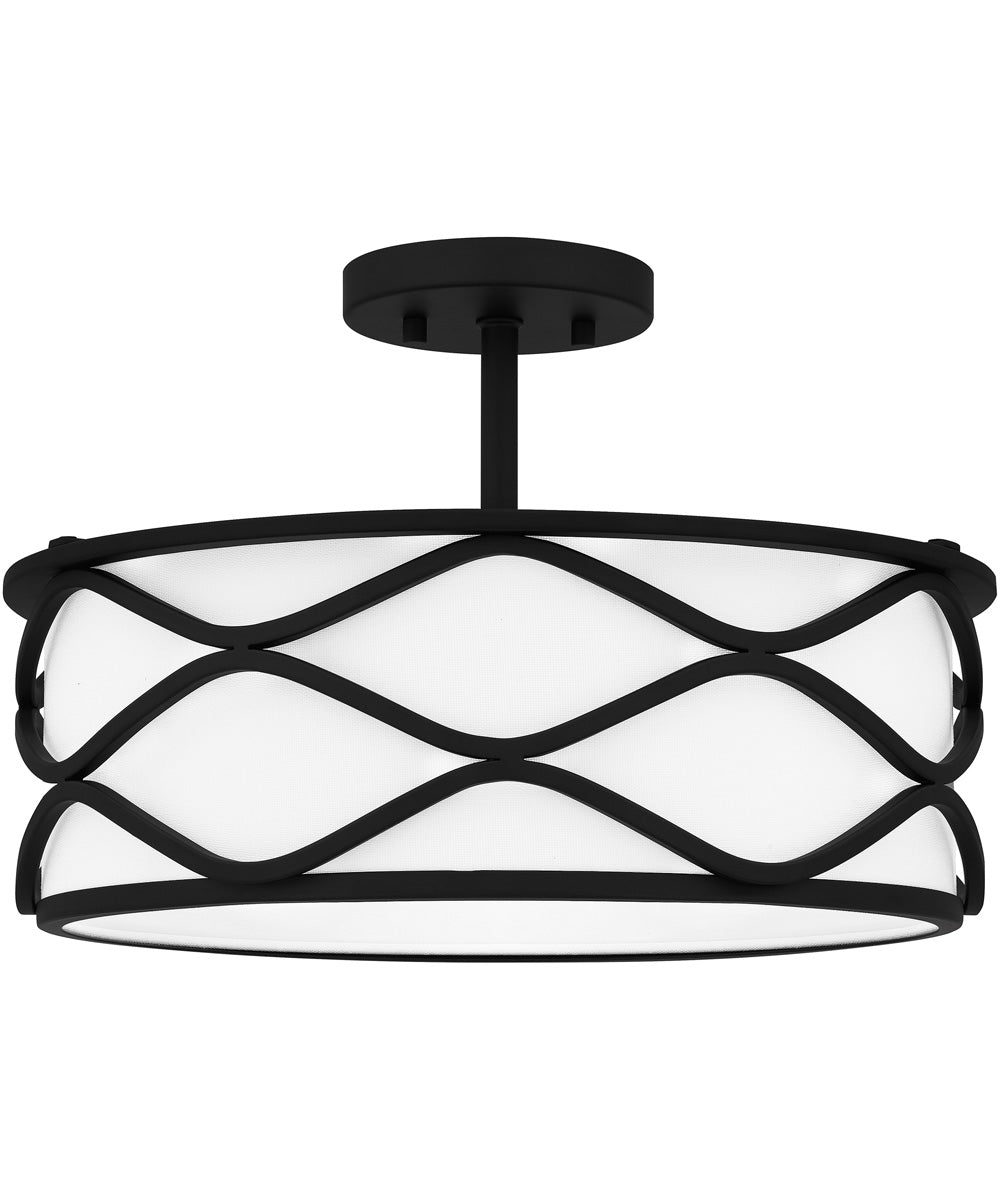 Tallow 3-light Semi Flush Mount Matte Black