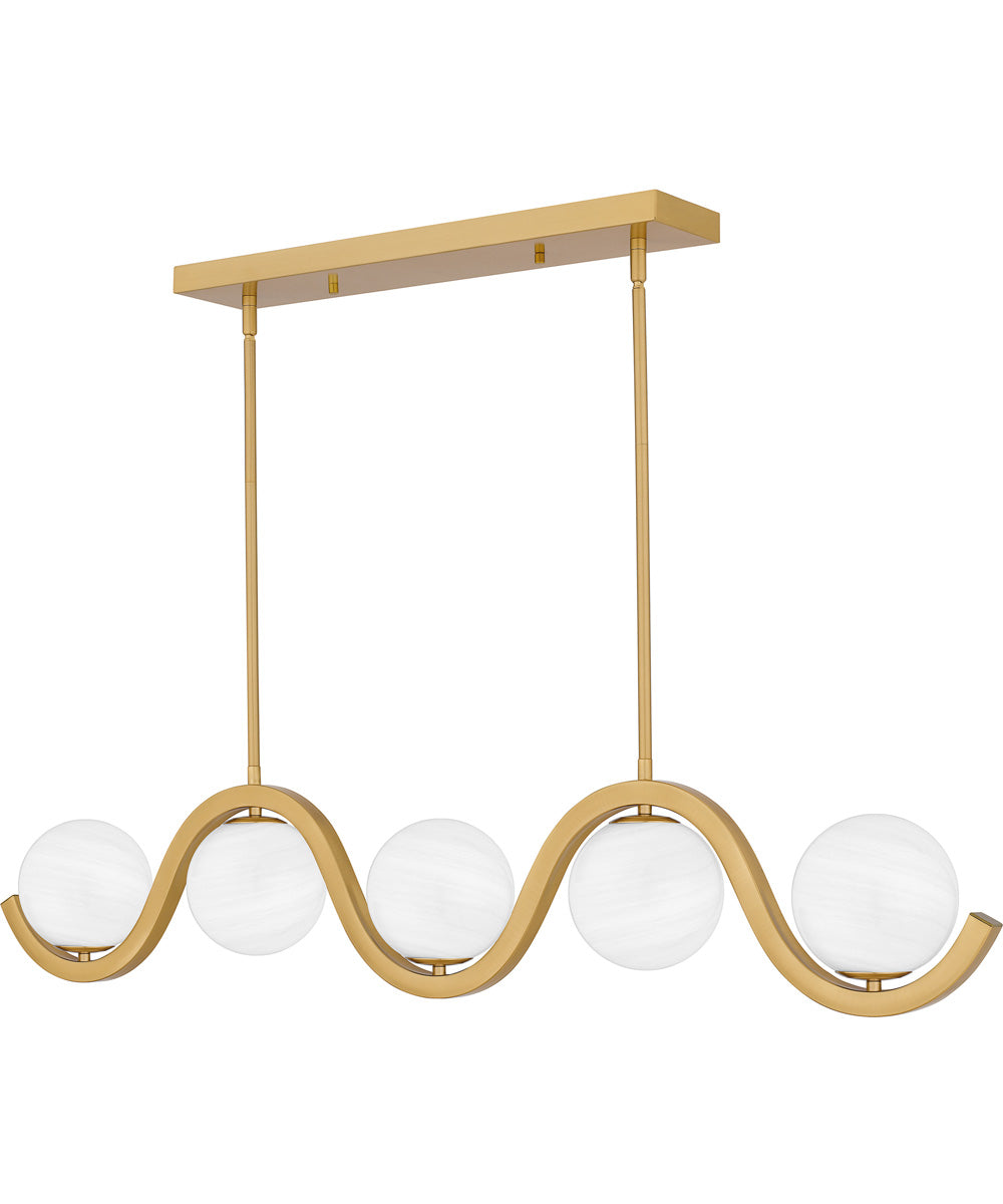 Spherical Large 5-light Island Light Aged Brass