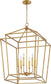 21"W Monument 6-light Entry Foyer Hall Chandelier Gold Leaf