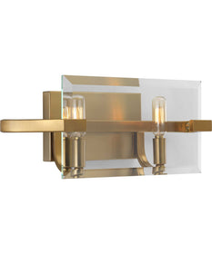 Cahill 2-Light Clear Glass Luxe Bath Vanity Light Brushed Bronze