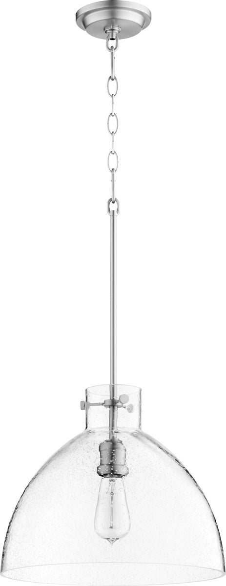 14"W 1-light Pendant Satin Nickel