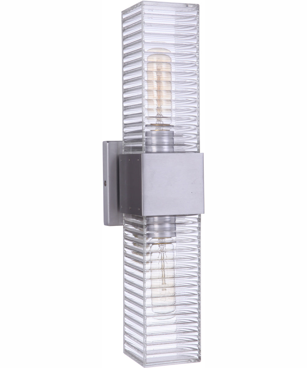 Ridge 2-Light Wall Sconce Satin Aluminum